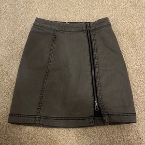 NWOT Free People Zip-Up Denim Mini Skirt